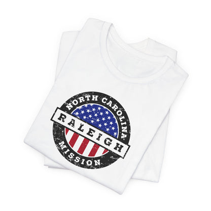North Carolina Raleigh Mission Vintage Circular USA Flag T-Shirt - Latter-Day Saint LDS Missionary Gift - Book of Mormon