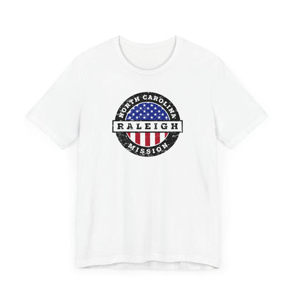 North Carolina Raleigh Mission Vintage Circular USA Flag T-Shirt - Latter-Day Saint LDS Missionary Gift - Book of Mormon
