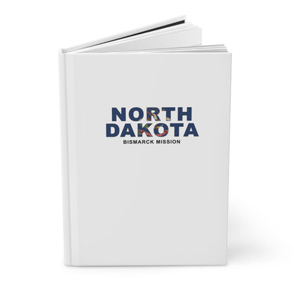 North Dakota Bismarck Mission Flag Title White Hardcover Journal Matte - Latter-Day Saint LDS Missionary Gift - Book of Mormon