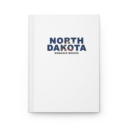 North Dakota Bismarck Mission Flag Title White Hardcover Journal Matte - Latter-Day Saint LDS Missionary Gift - Book of Mormon