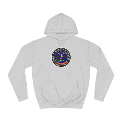 North Dakota Bismarck Mission State Flag Logo (Black Border) College Hoodie