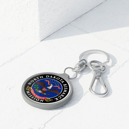North Dakota Bismarck Mission State Flag Logo Key Tag - Latter-Day Saint LDS Missionary Gift - Book of Mormon