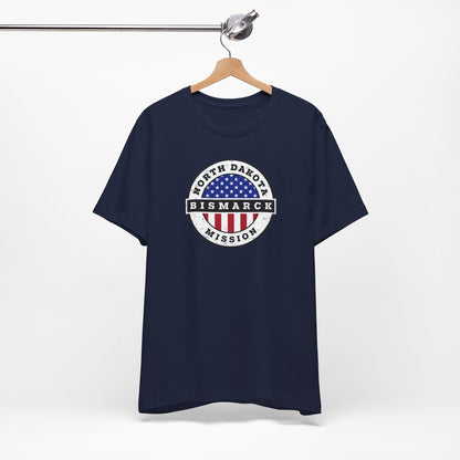 North Dakota Bismarck Mission Vintage Circular USA Flag T-Shirt - Latter-Day Saint LDS Missionary Gift - Book of Mormon