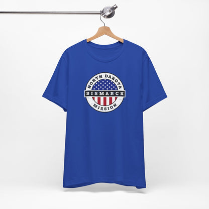 North Dakota Bismarck Mission Vintage Circular USA Flag T-Shirt - Latter-Day Saint LDS Missionary Gift - Book of Mormon