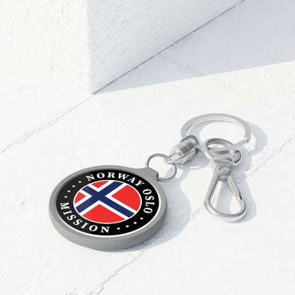 Norway Oslo Mission Circle Flag Key Tag - Latter-Day Saint LDS Missionary Gift - Book of Mormon