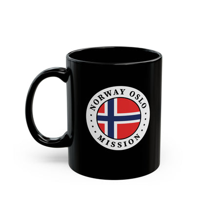 Norway Oslo Mission Circular Flag Black Ceramic Mug - Latter-Day Saint LDS Missionary Gift - Book of Mormon