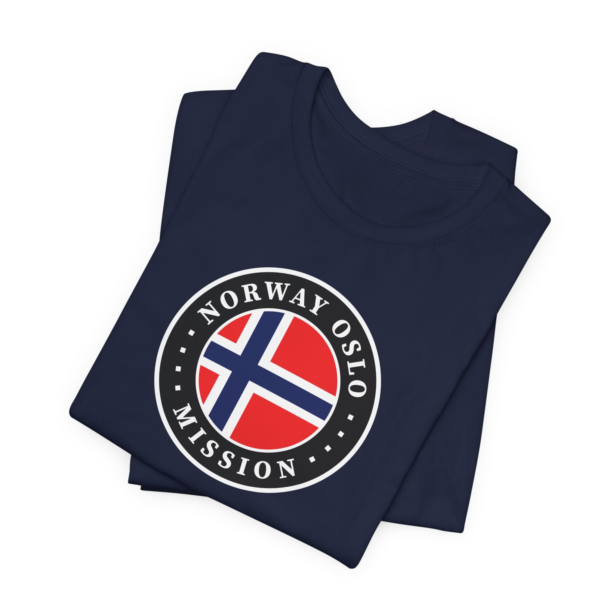 Norway Oslo Mission Flag Logo (Black Border) T-shirt - Latter-Day Saint LDS Missionary Gift - Book of Mormon