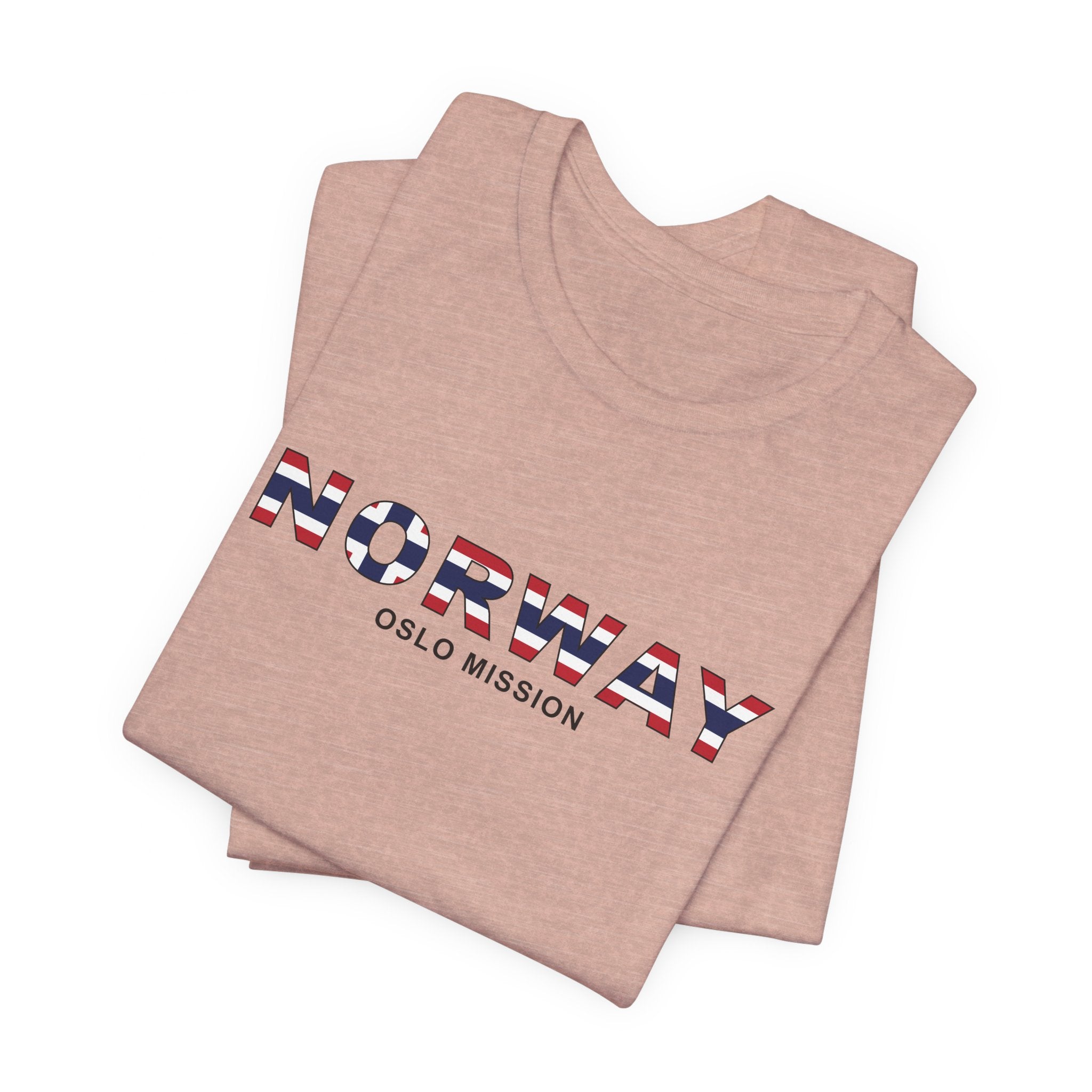 Norway Oslo Mission Flag Title T-shirt - Latter-Day Saint LDS Missionary Gift - Book of Mormon