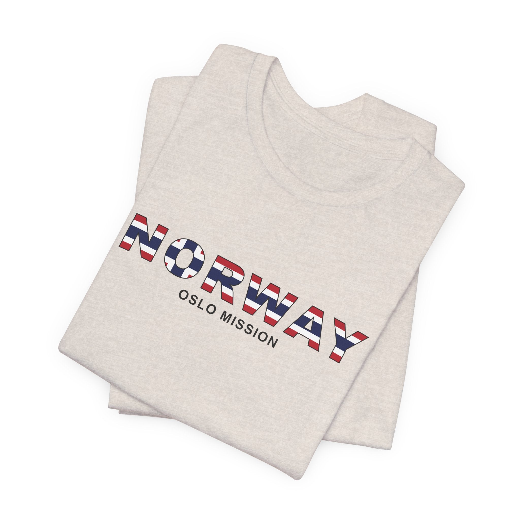 Norway Oslo Mission Flag Title T-shirt - Latter-Day Saint LDS Missionary Gift - Book of Mormon