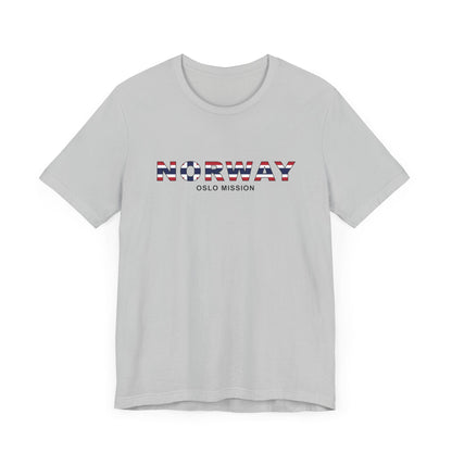 Norway Oslo Mission Flag Title T-shirt - Latter-Day Saint LDS Missionary Gift - Book of Mormon