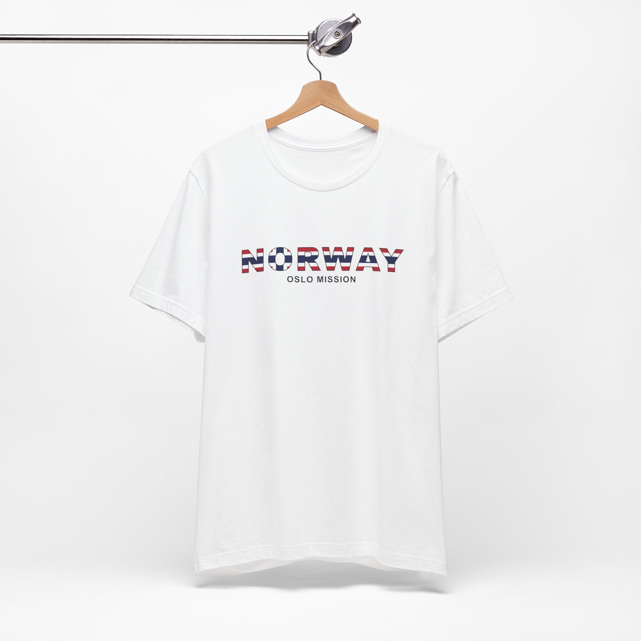 Norway Oslo Mission Flag Title T-shirt - Latter-Day Saint LDS Missionary Gift - Book of Mormon