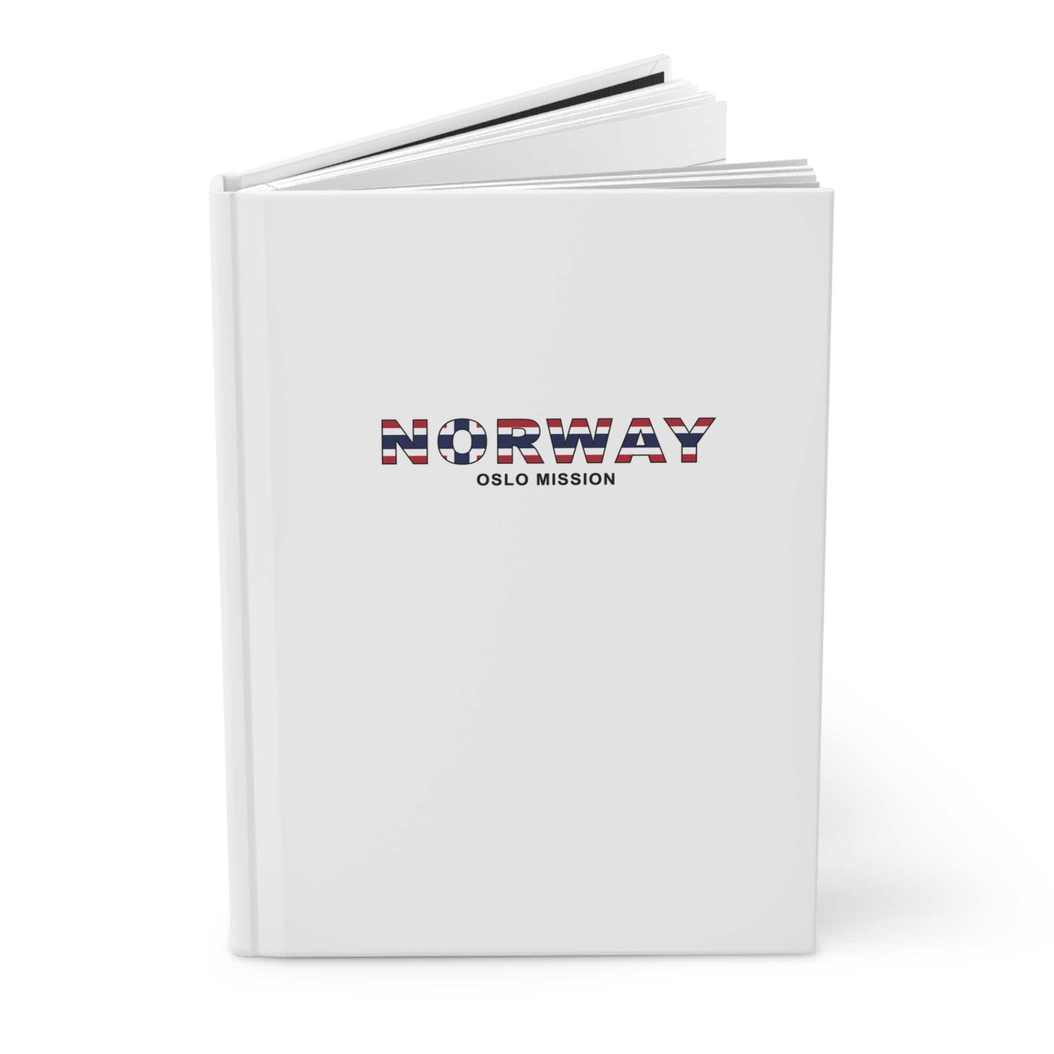 Norway Oslo Mission Flag Title White Hardcover Journal Matte - Latter-Day Saint LDS Missionary Gift - Book of Mormon