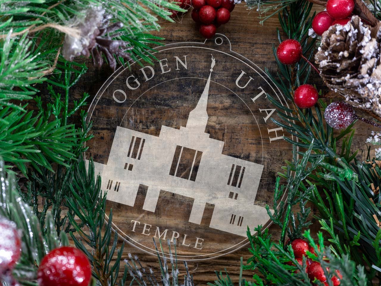 Ogden Utah Temple Christmas Ornament - Latter-Day Saint LDS Missionary Gift - Book of Mormon