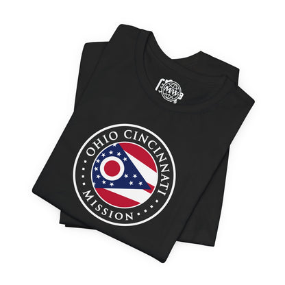 Ohio Cincinnati Mission Flag Logo (Black Border) T-shirt - Latter-Day Saint LDS Missionary Gift - Book of Mormon