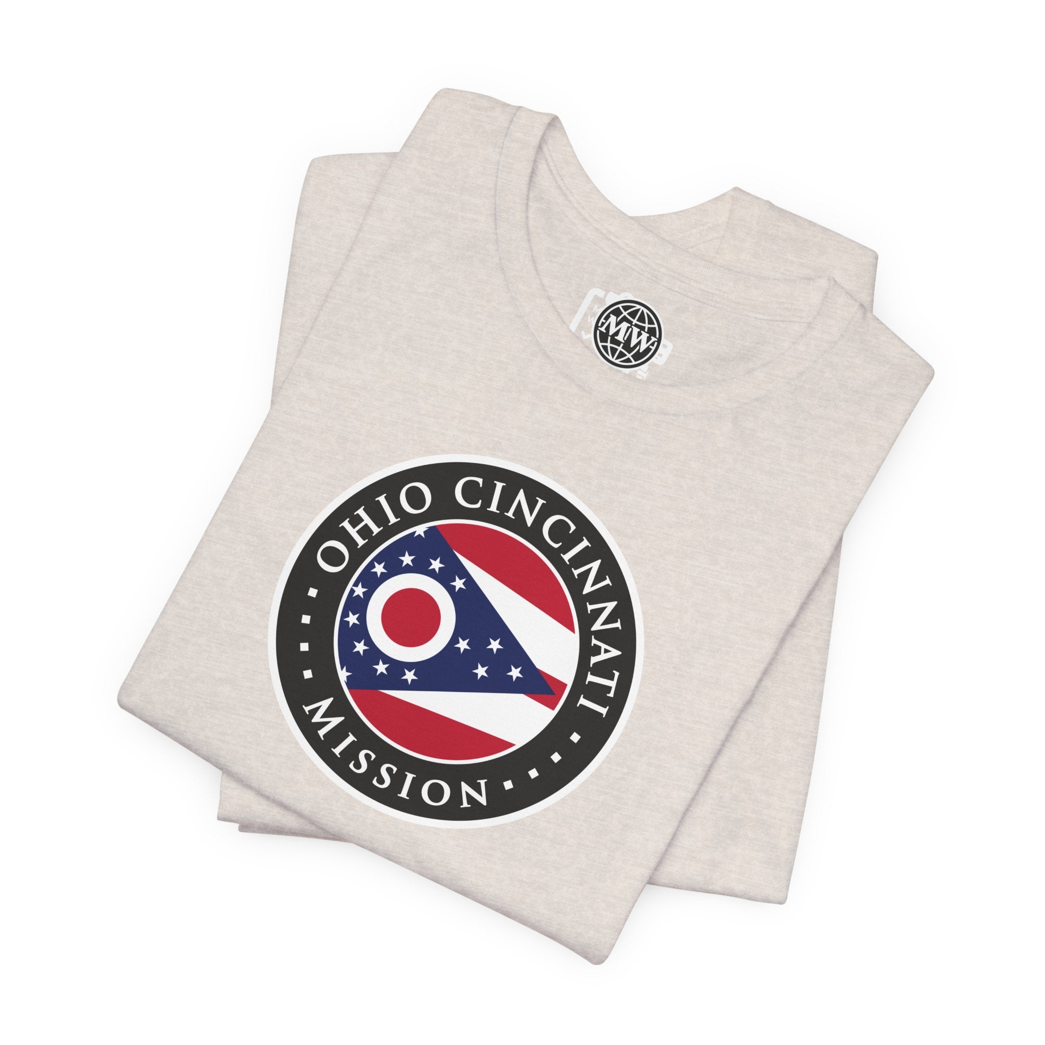 Ohio Cincinnati Mission Flag Logo (Black Border) T-shirt - Latter-Day Saint LDS Missionary Gift - Book of Mormon