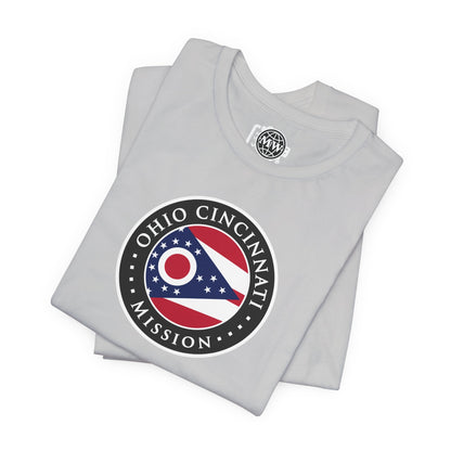 Ohio Cincinnati Mission Flag Logo (Black Border) T-shirt - Latter-Day Saint LDS Missionary Gift - Book of Mormon