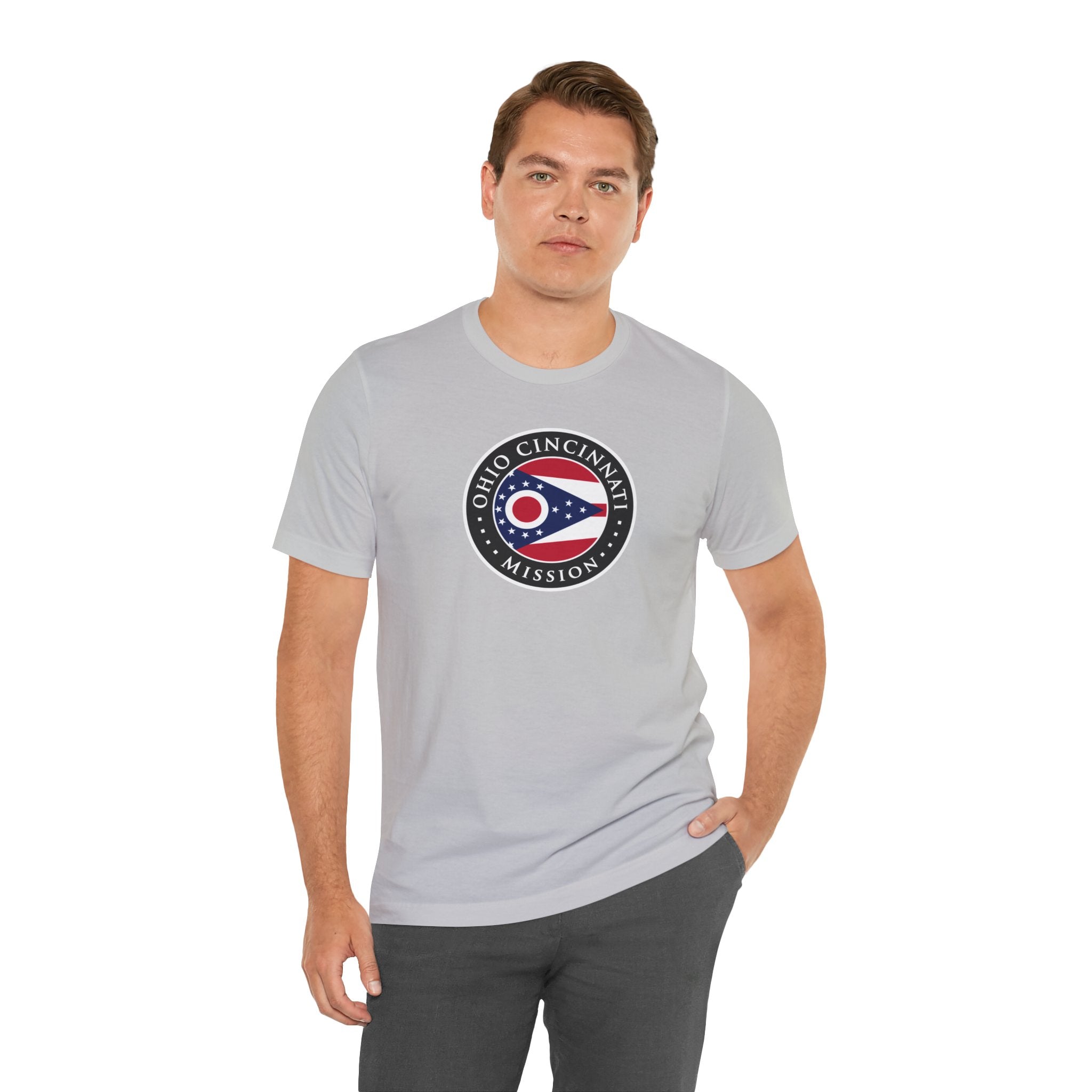 Ohio Cincinnati Mission Flag Logo (Black Border) T-shirt - Latter-Day Saint LDS Missionary Gift - Book of Mormon