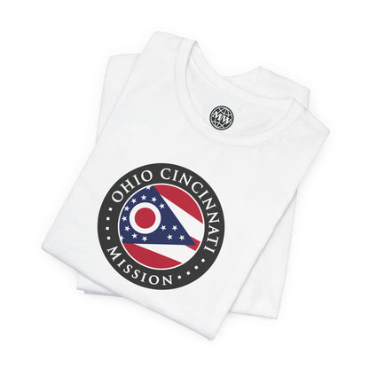 Ohio Cincinnati Mission Flag Logo (Black Border) T-shirt - Latter-Day Saint LDS Missionary Gift - Book of Mormon