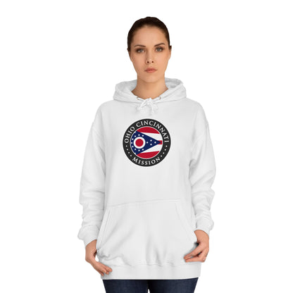 Ohio Cincinnati Mission State Flag Logo (Black Border) College Hoodie