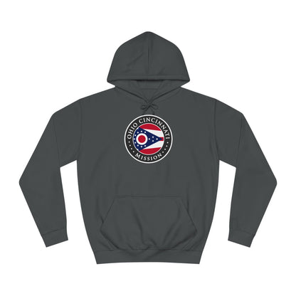 Ohio Cincinnati Mission State Flag Logo (Black Border) College Hoodie