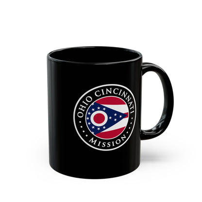 Ohio Cincinnati Mission State Flag Logo Ceramic Mug Black Name - Mission Wishlist - LDS Missionary Gift Store