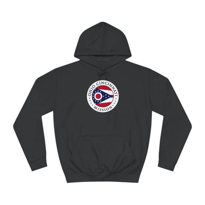 Ohio Cincinnati Mission State Flag Logo (White Border) College Hoodie