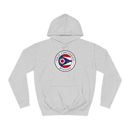 Ohio Cincinnati Mission State Flag Logo (White Border) College Hoodie