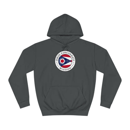 Ohio Cincinnati Mission State Flag Logo (White Border) College Hoodie