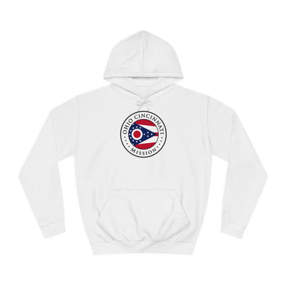 Ohio Cincinnati Mission State Flag Logo (White Border) College Hoodie