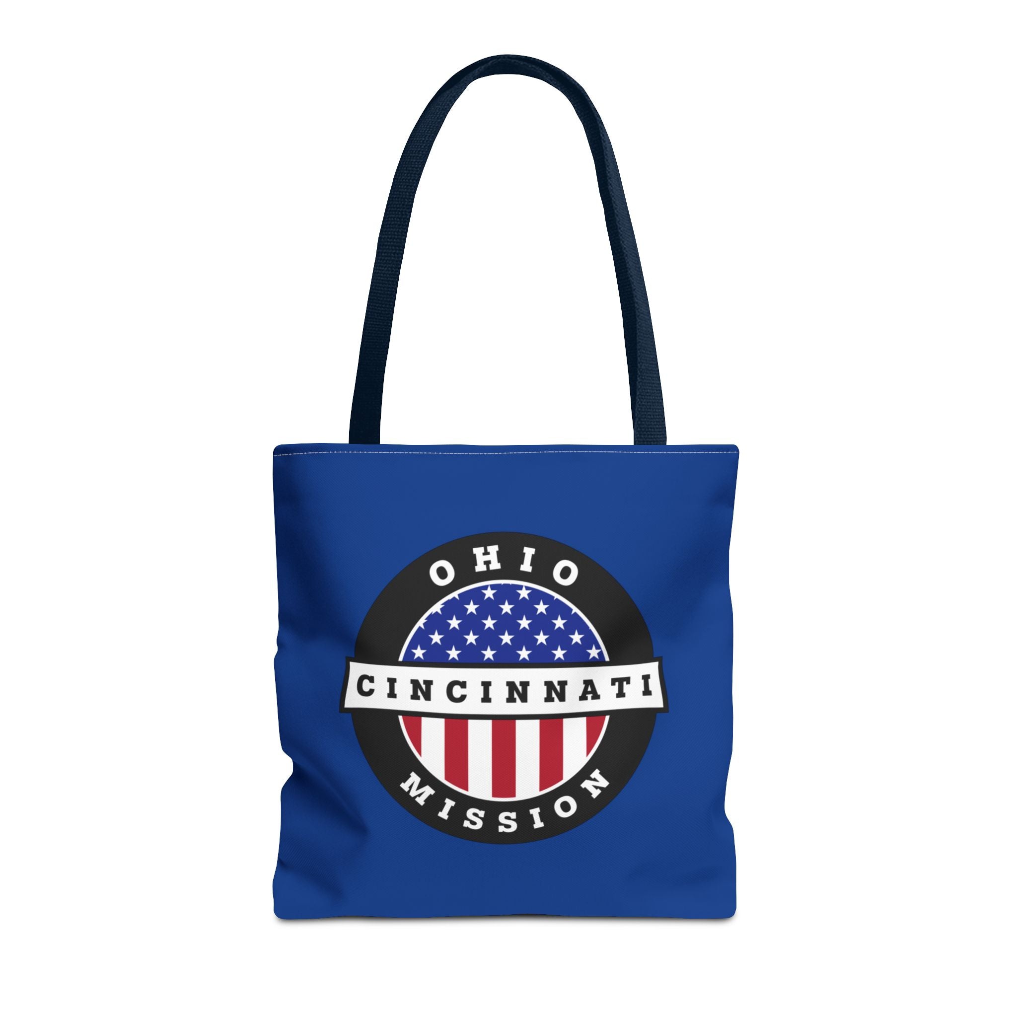Ohio Cincinnati Mission USA Flag Logo Tote Bag Blue - Latter-Day Saint LDS Missionary Gift - Book of Mormon
