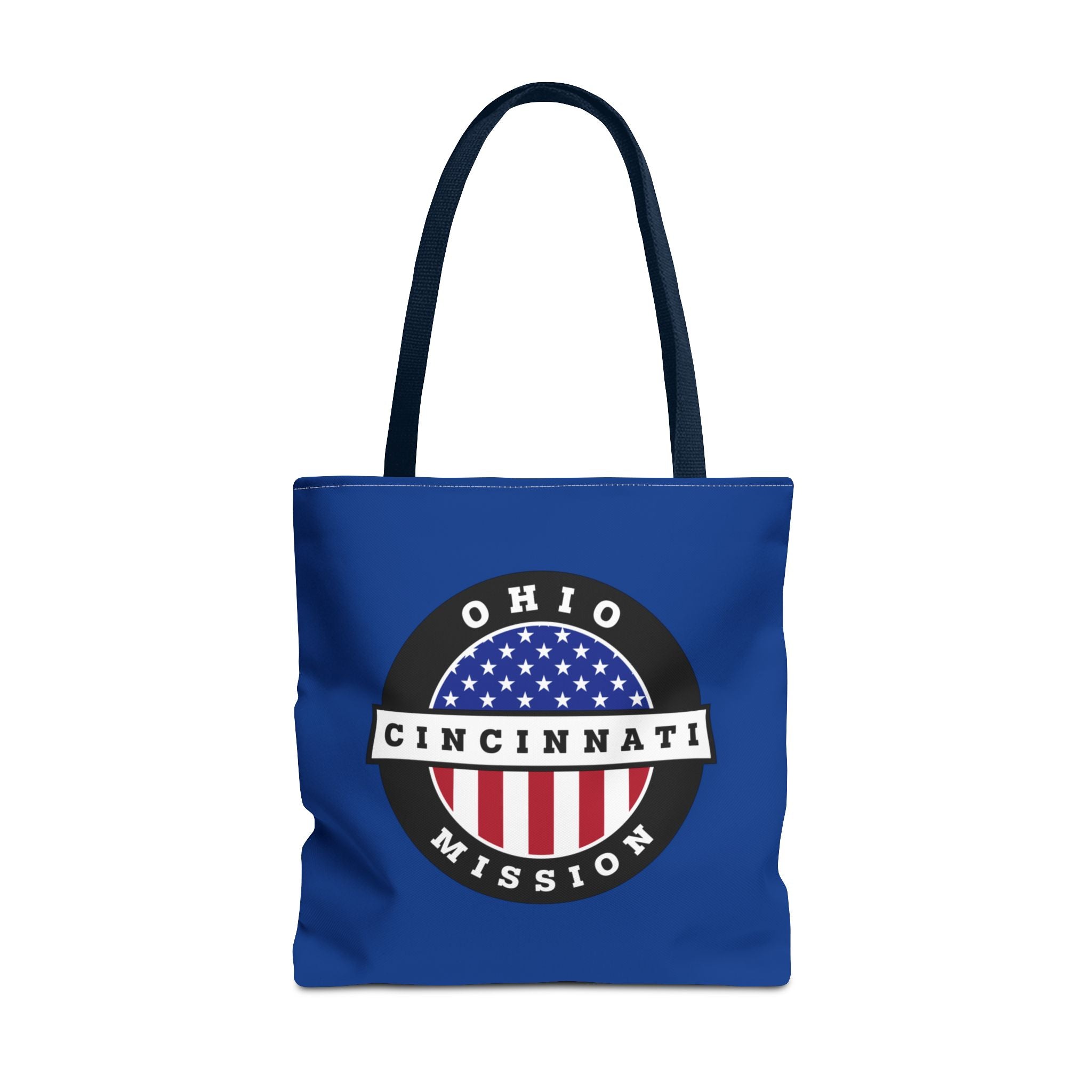 Ohio Cincinnati Mission USA Flag Logo Tote Bag Blue - Latter-Day Saint LDS Missionary Gift - Book of Mormon