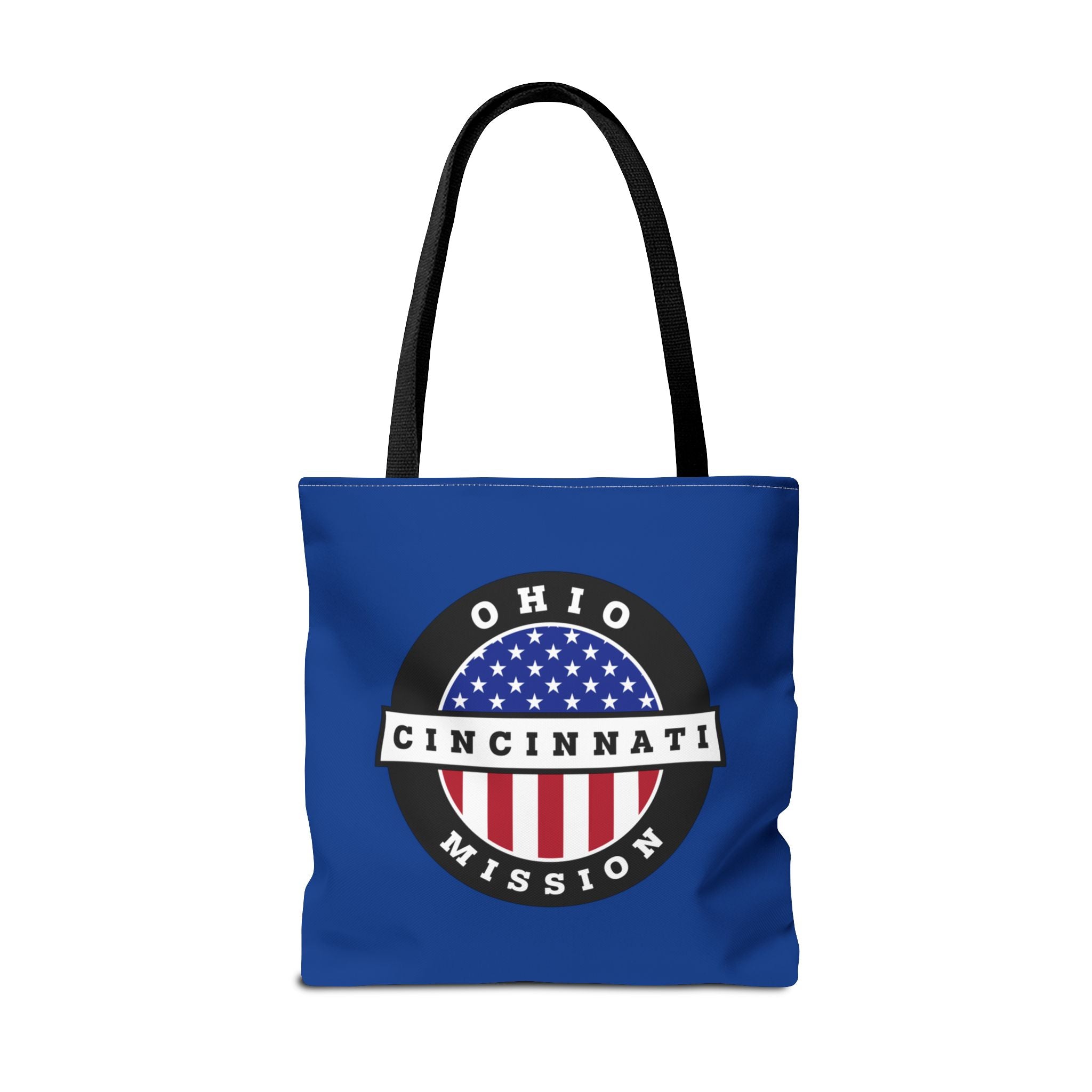 Ohio Cincinnati Mission USA Flag Logo Tote Bag Blue - Latter-Day Saint LDS Missionary Gift - Book of Mormon