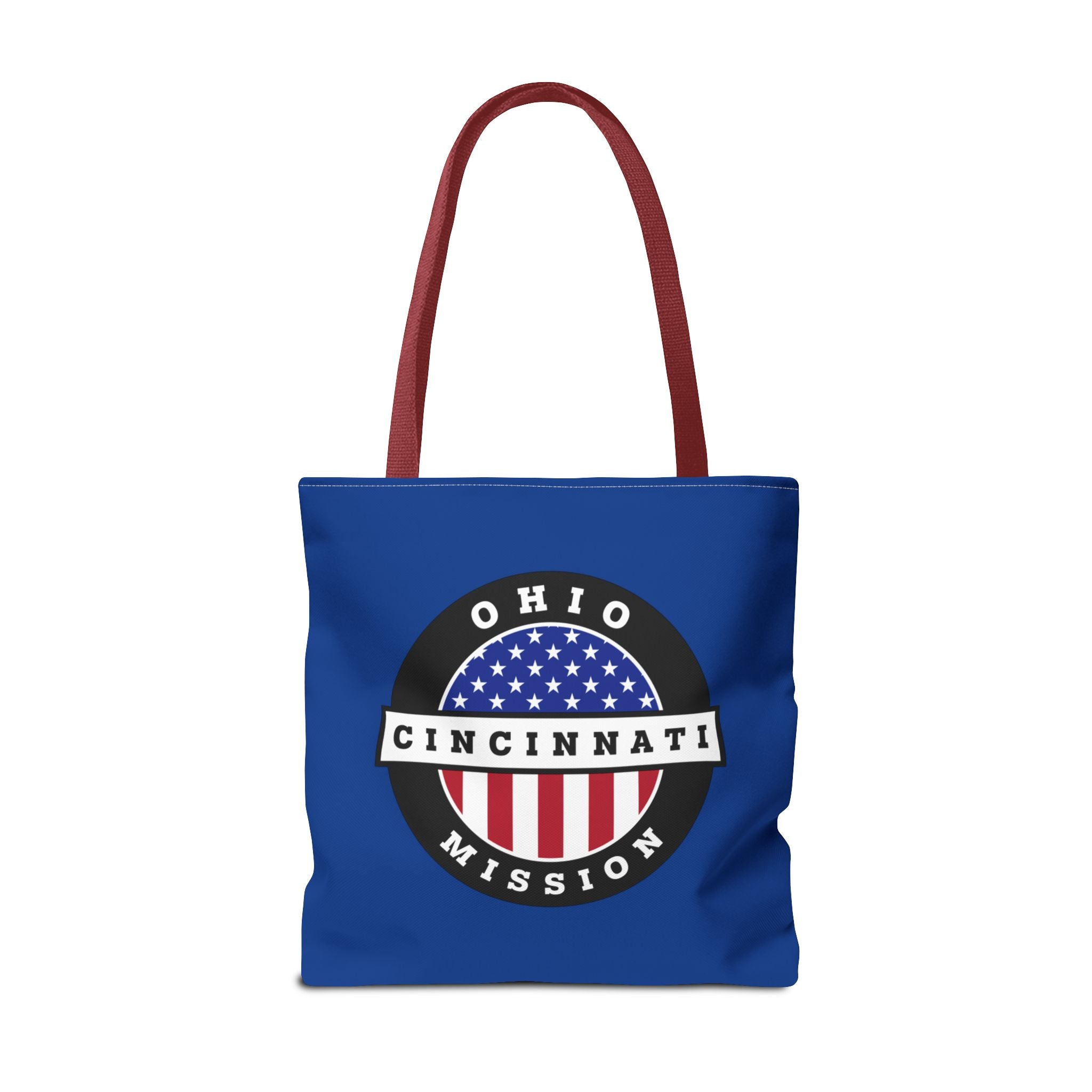 Ohio Cincinnati Mission USA Flag Logo Tote Bag Blue - Latter-Day Saint LDS Missionary Gift - Book of Mormon
