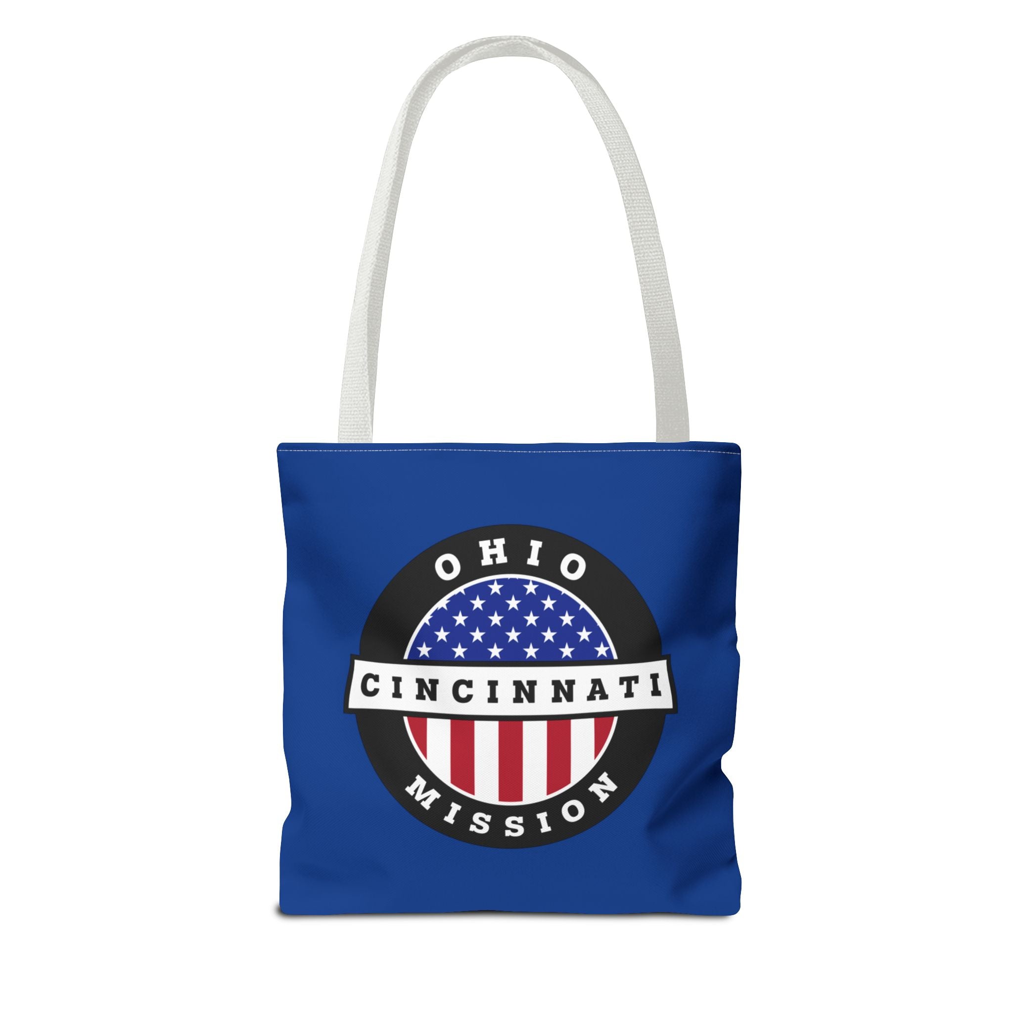 Ohio Cincinnati Mission USA Flag Logo Tote Bag Blue - Latter-Day Saint LDS Missionary Gift - Book of Mormon