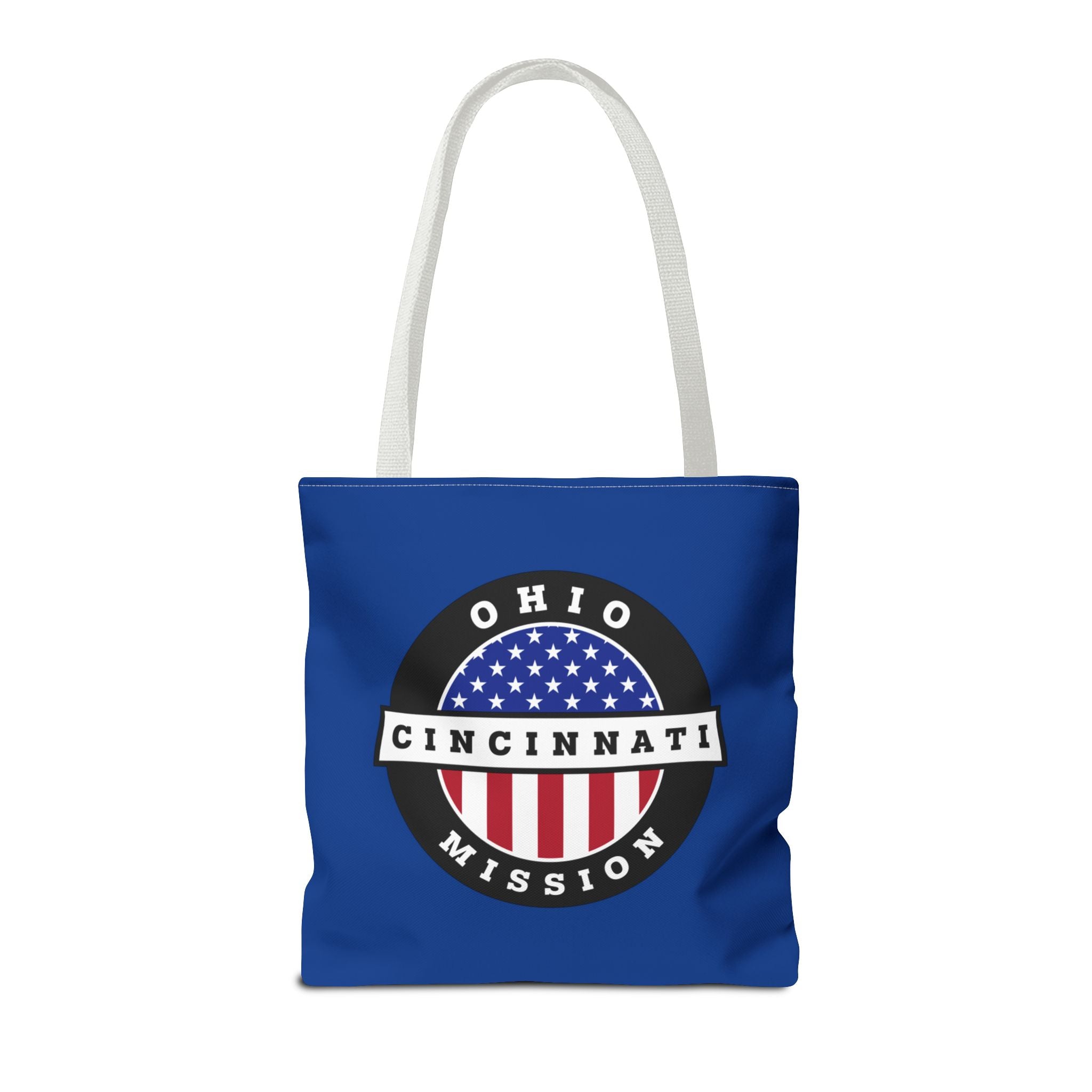 Ohio Cincinnati Mission USA Flag Logo Tote Bag Blue - Latter-Day Saint LDS Missionary Gift - Book of Mormon