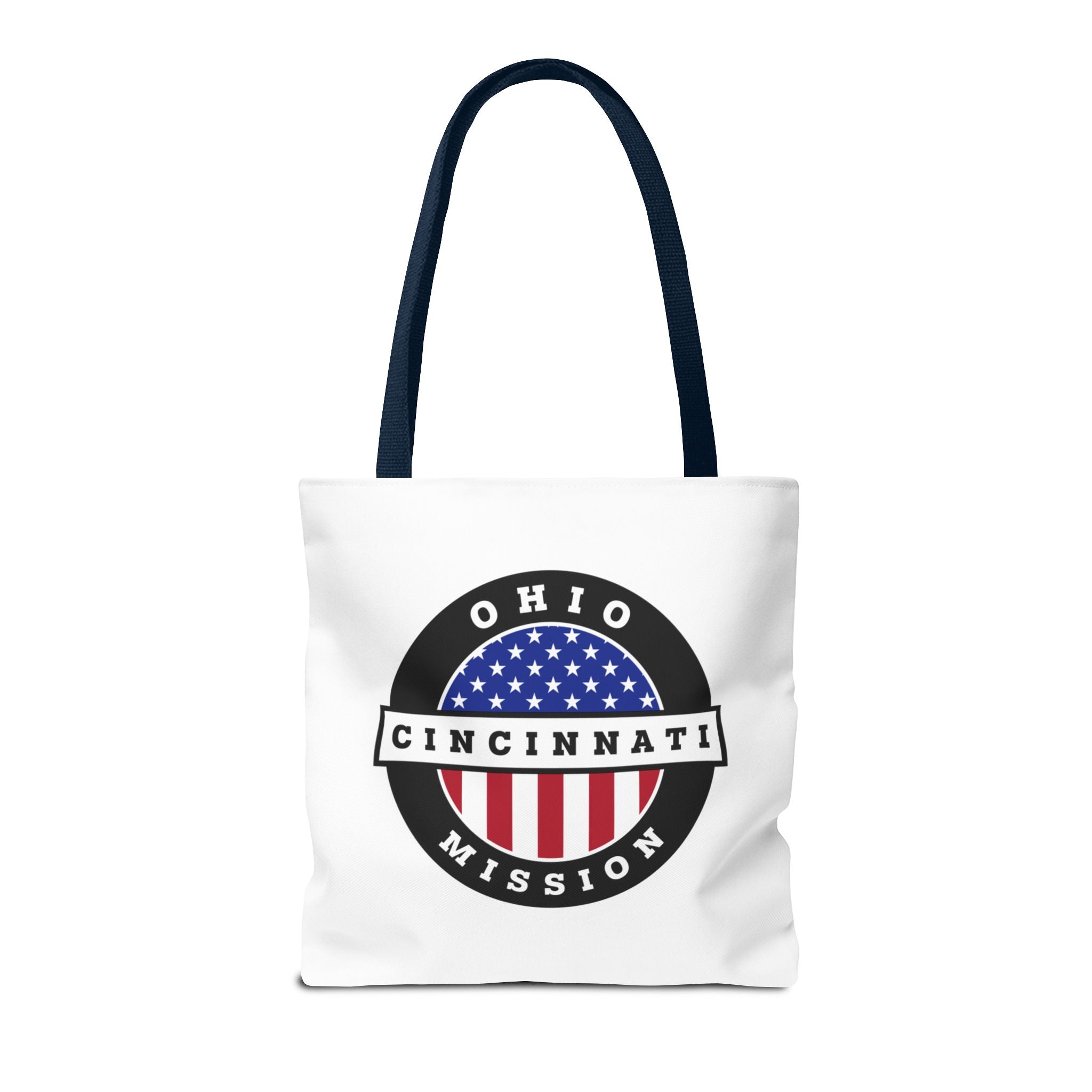 Ohio Cincinnati Mission USA Flag Logo Tote Bag White - Latter-Day Saint LDS Missionary Gift - Book of Mormon