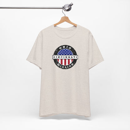 Ohio Cincinnati Mission Vintage Circular USA Flag T-Shirt - Latter-Day Saint LDS Missionary Gift - Book of Mormon