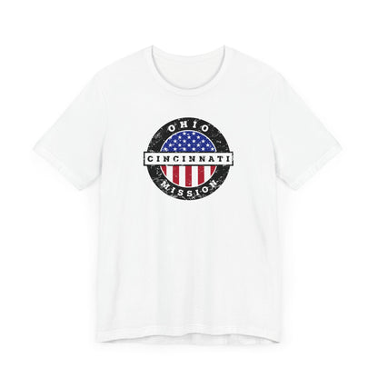Ohio Cincinnati Mission Vintage Circular USA Flag T-Shirt - Latter-Day Saint LDS Missionary Gift - Book of Mormon