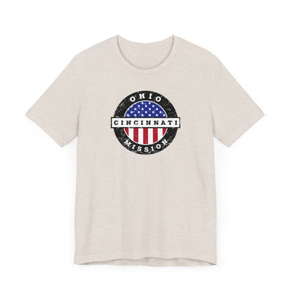 Ohio Cincinnati Mission Vintage Circular USA Flag T-Shirt - Latter-Day Saint LDS Missionary Gift - Book of Mormon