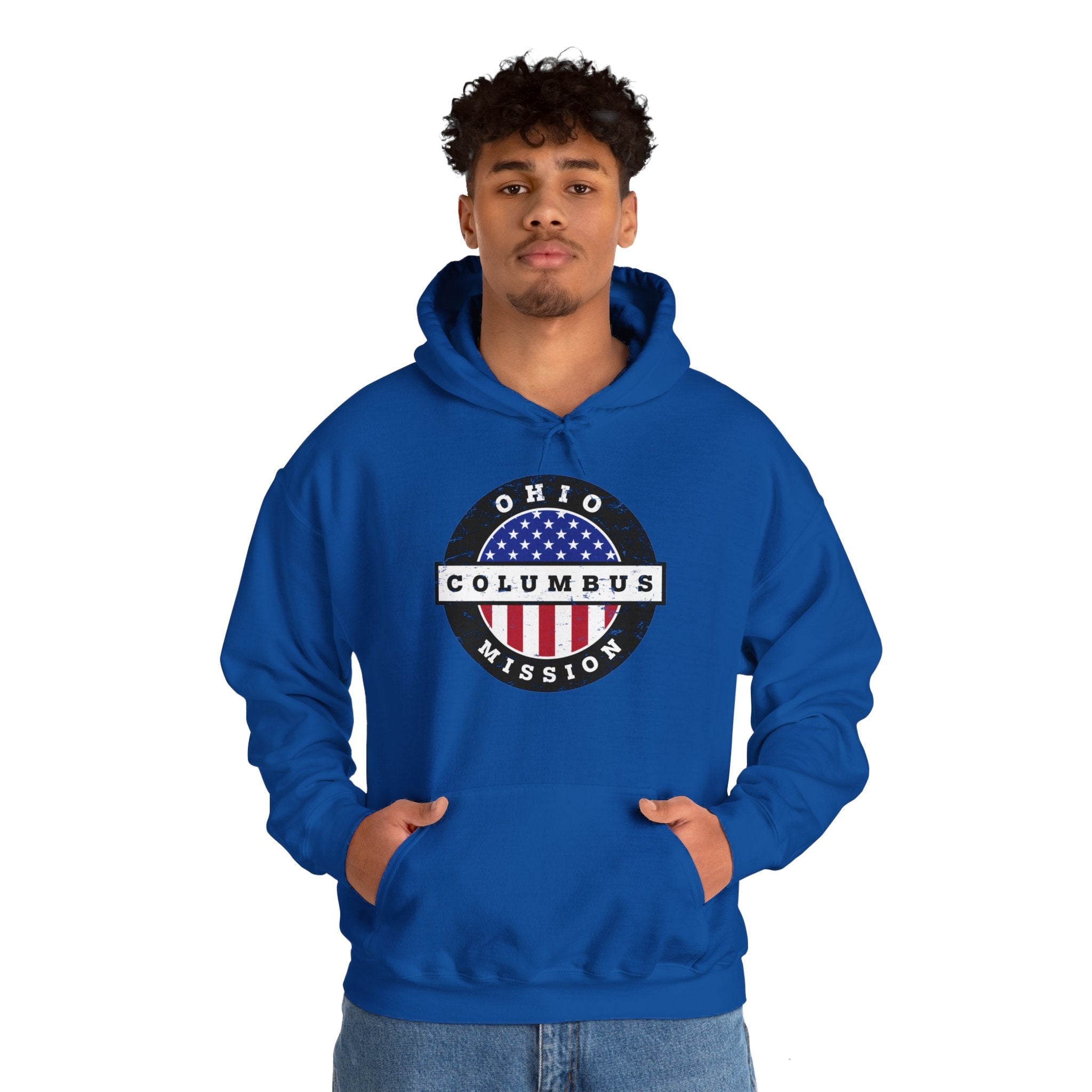 Ohio Columbus Mission Circular USA Flag Hoodie - Latter-Day Saint LDS Missionary Gift - Book of Mormon