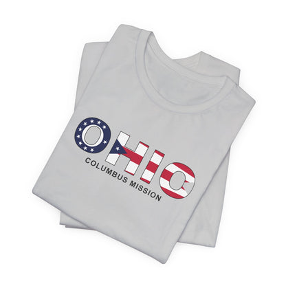 Ohio Columbus Mission Flag Title T-shirt - Latter-Day Saint LDS Missionary Gift - Book of Mormon