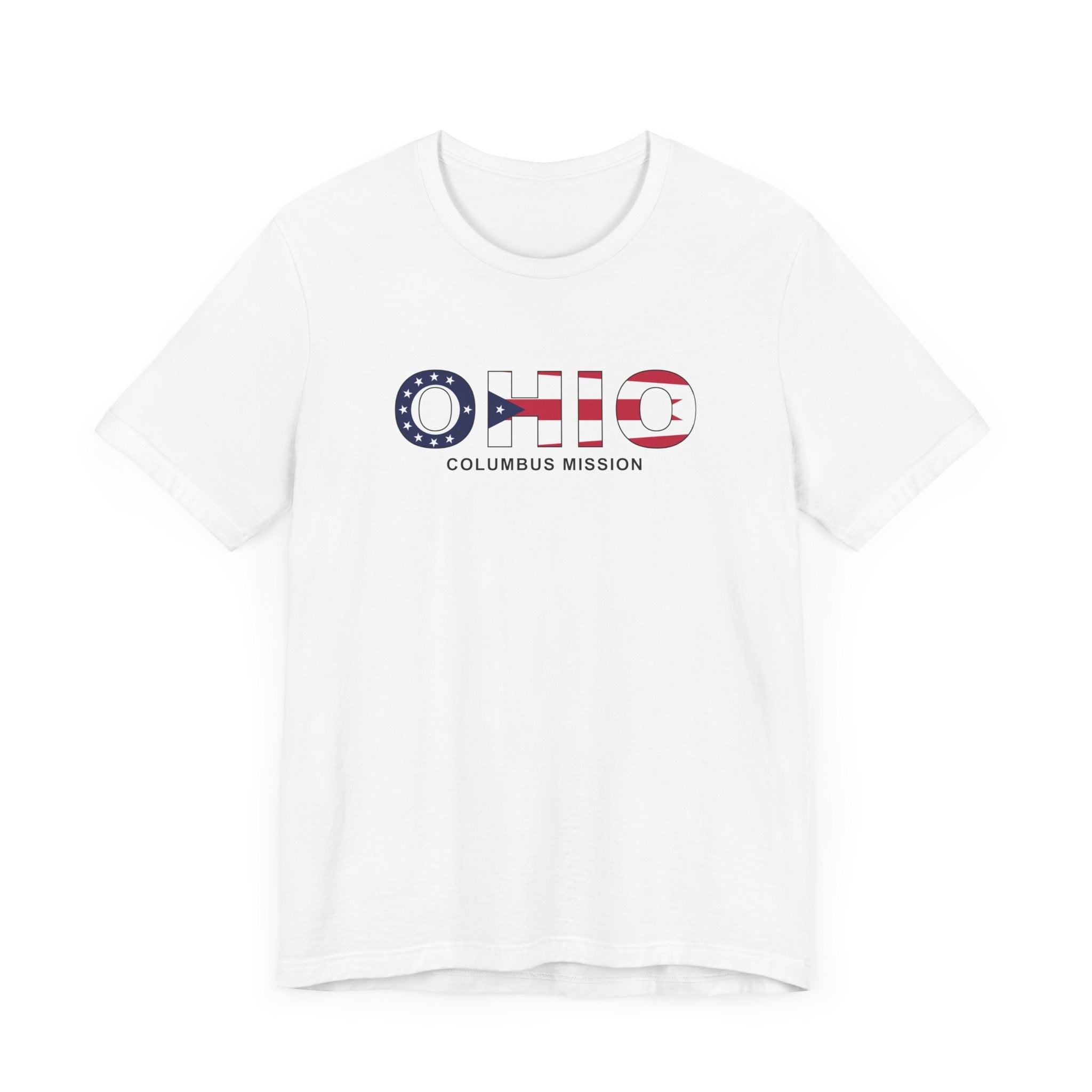 Ohio Columbus Mission Flag Title T-shirt - Latter-Day Saint LDS Missionary Gift - Book of Mormon