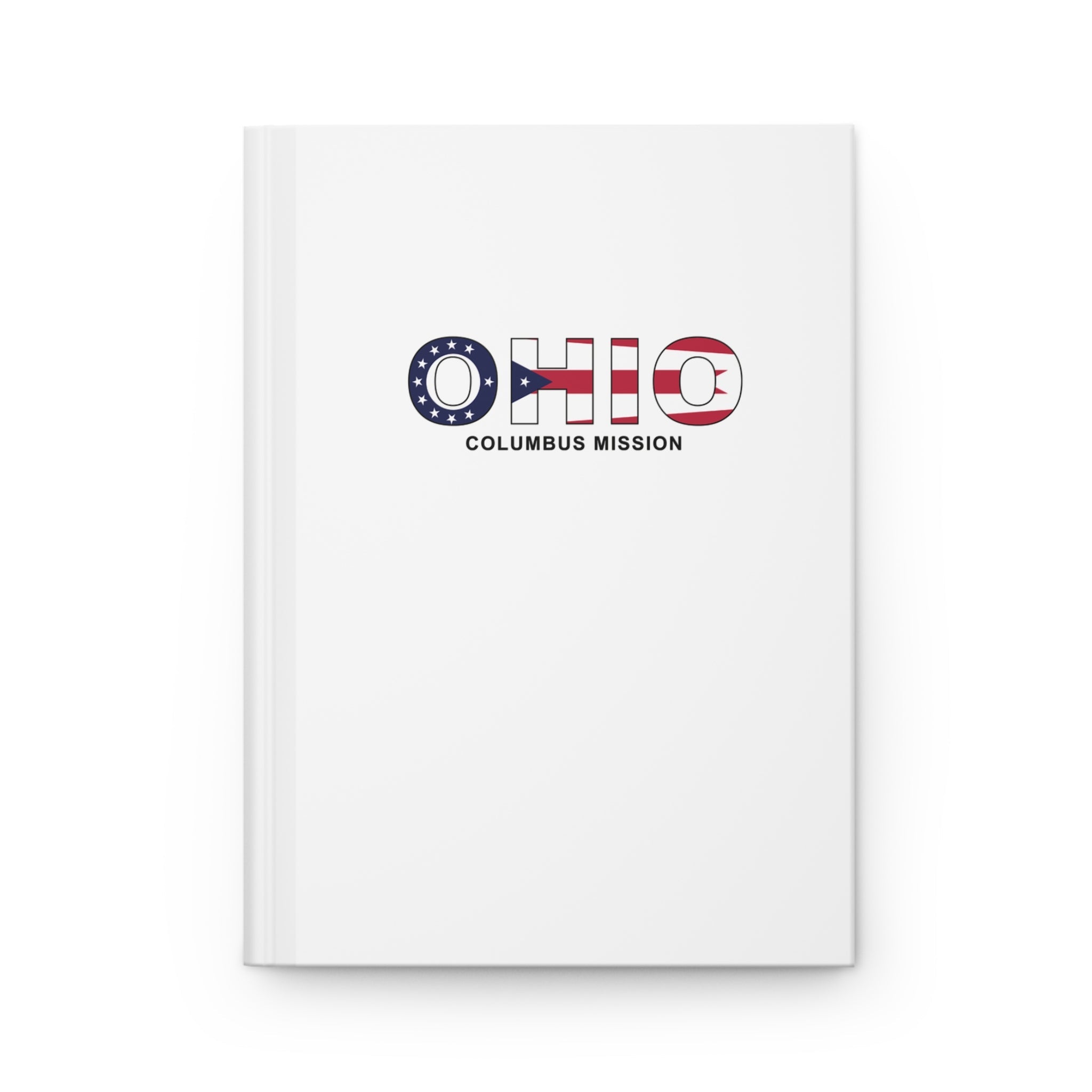 Ohio Columbus Mission Flag Title White Hardcover Journal Matte - Latter-Day Saint LDS Missionary Gift - Book of Mormon