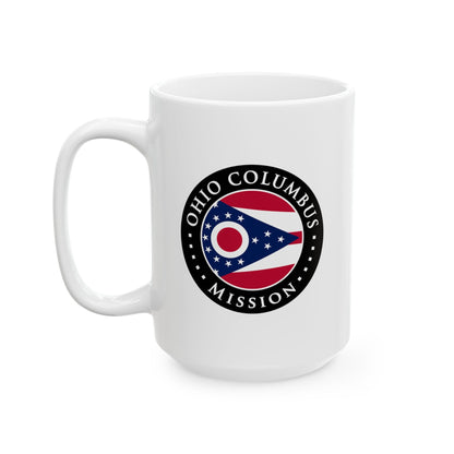 Ohio Columbus Mission State Flag Logo Ceramic Mug White - Latter-Day Saint LDS Missionary Gift - Book of Mormon