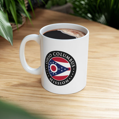 Ohio Columbus Mission State Flag Logo Ceramic Mug White - Latter-Day Saint LDS Missionary Gift - Book of Mormon