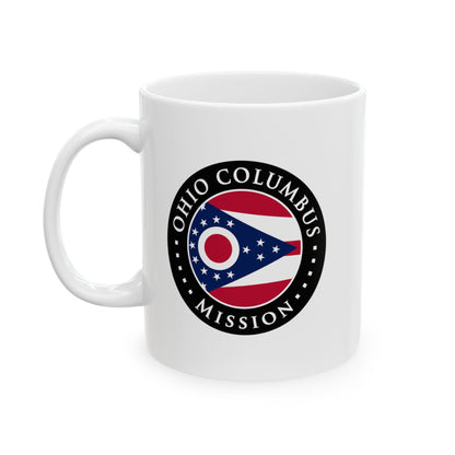 Ohio Columbus Mission State Flag Logo Ceramic Mug White - Latter-Day Saint LDS Missionary Gift - Book of Mormon