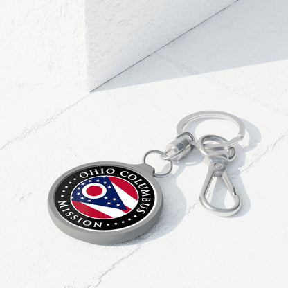 Ohio Columbus Mission State Flag Logo Key Tag - Latter-Day Saint LDS Missionary Gift - Book of Mormon