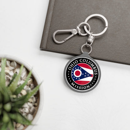 Ohio Columbus Mission State Flag Logo Key Tag - Latter-Day Saint LDS Missionary Gift - Book of Mormon
