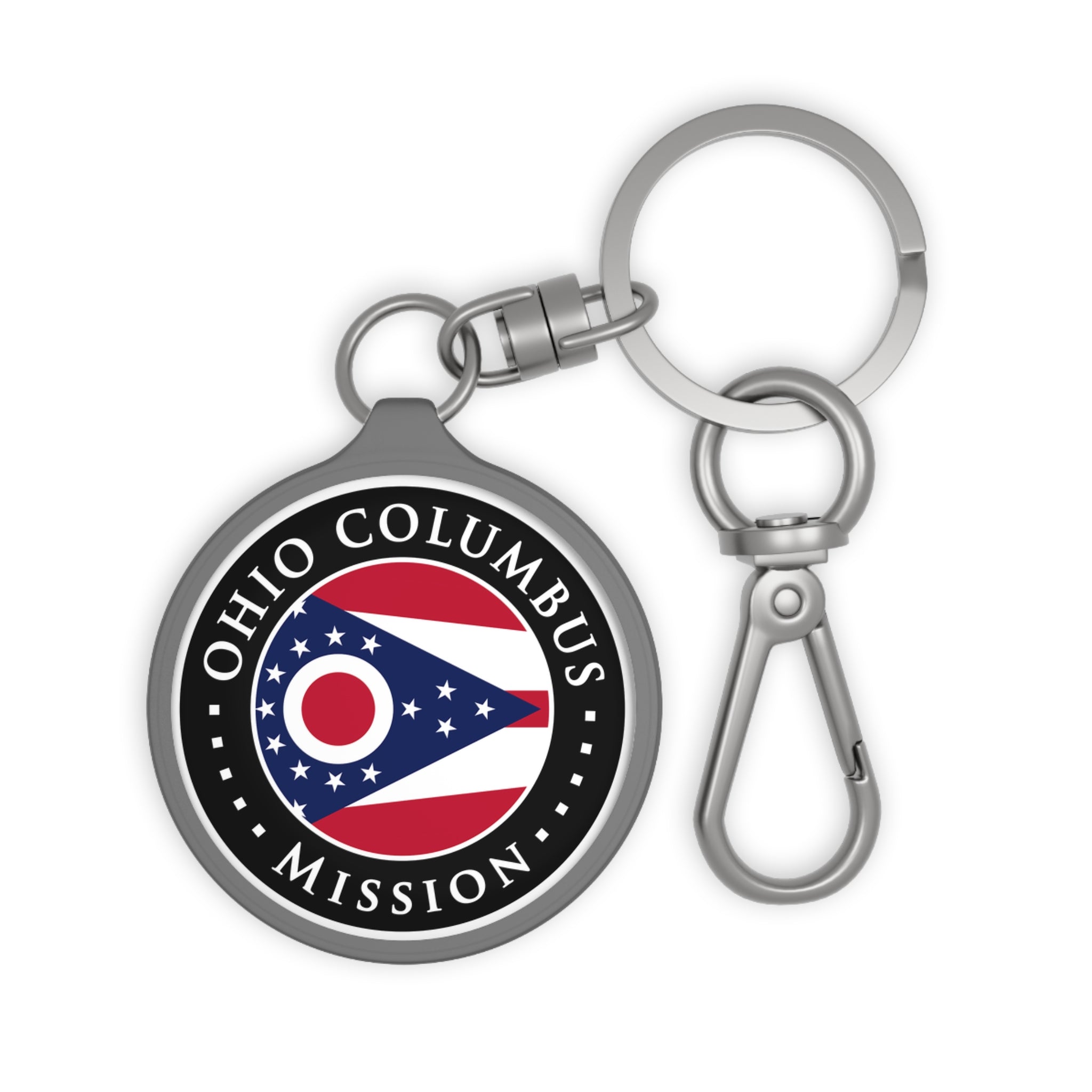 Ohio Columbus Mission State Flag Logo Key Tag - Latter-Day Saint LDS Missionary Gift - Book of Mormon