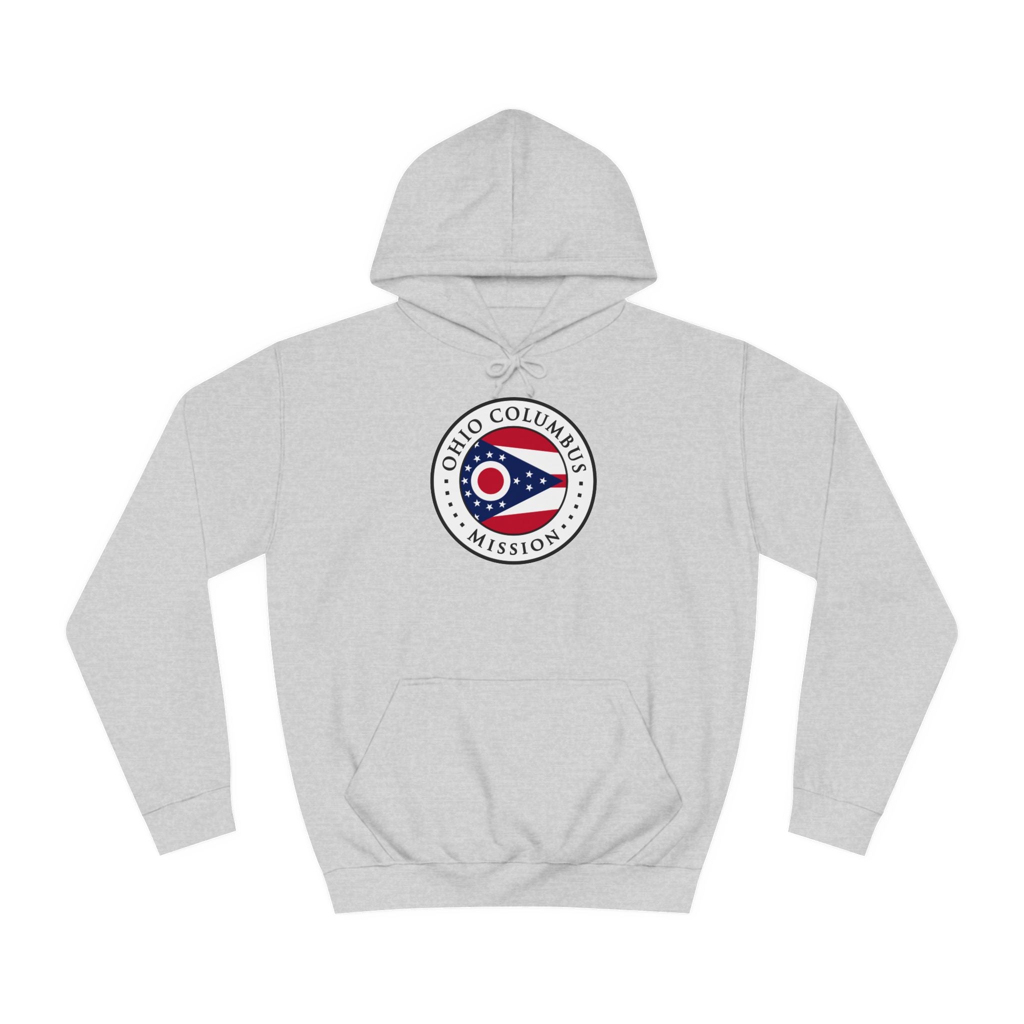 Ohio Columbus Mission State Flag Logo (White Border) College Hoodie